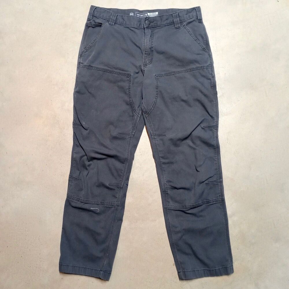 Carhartt Double Knee Front Pants Size 34x30 Gray Utility Distressed Workwear